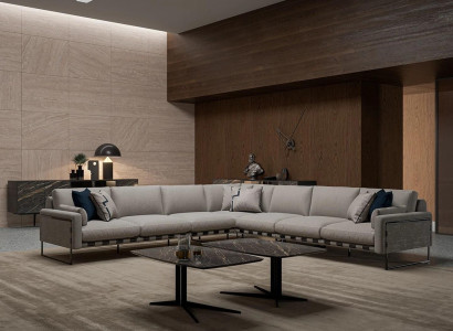 Living room Complete 3-piece Corner sofa Luxury Sofa L-shape new 2x Coffee table